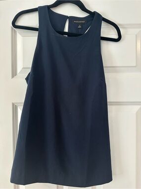 Banana Republic Navy Sleeveless Shift Top with Keyhole Back
